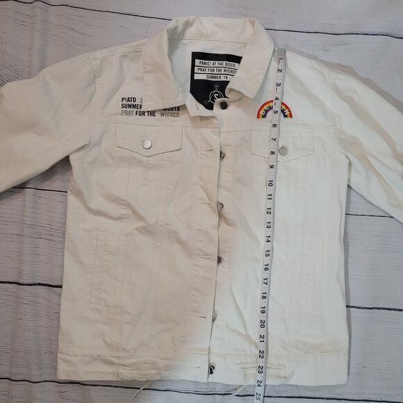 Panic! At The Disco Size S Pray For The Wicked 2018 Official White Jean Jacket - Picture 7 of 16